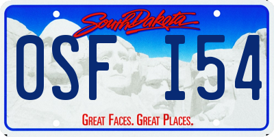 SD license plate 0SFI54