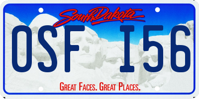 SD license plate 0SFI56