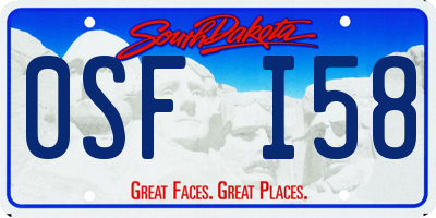 SD license plate 0SFI58