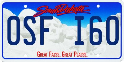 SD license plate 0SFI60