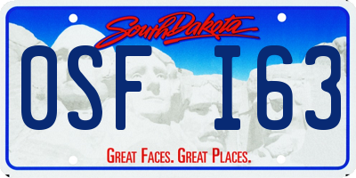SD license plate 0SFI63