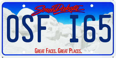SD license plate 0SFI65