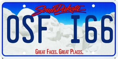 SD license plate 0SFI66
