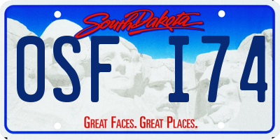 SD license plate 0SFI74