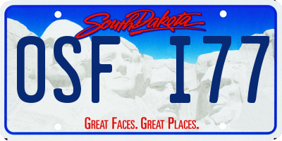 SD license plate 0SFI77