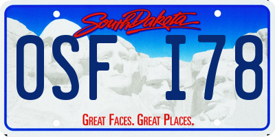 SD license plate 0SFI78