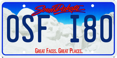 SD license plate 0SFI80
