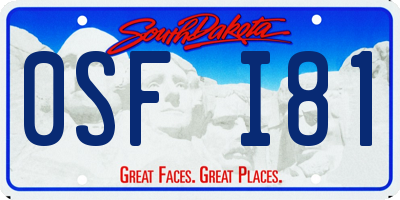 SD license plate 0SFI81