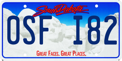 SD license plate 0SFI82