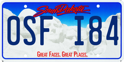 SD license plate 0SFI84