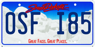 SD license plate 0SFI85
