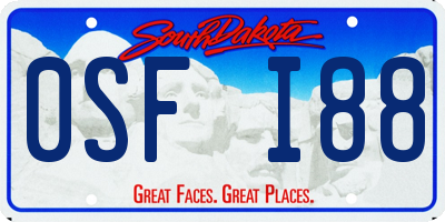 SD license plate 0SFI88