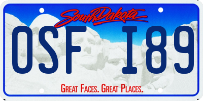 SD license plate 0SFI89