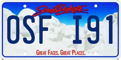 SD license plate 0SFI91