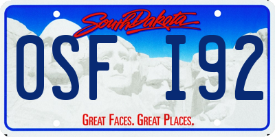 SD license plate 0SFI92