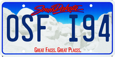 SD license plate 0SFI94