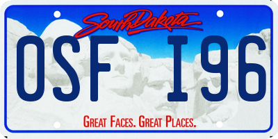 SD license plate 0SFI96