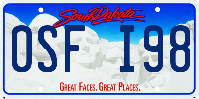 SD license plate 0SFI98