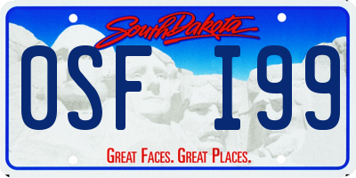 SD license plate 0SFI99