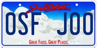 SD license plate 0SFJ00