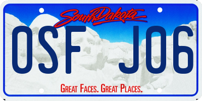 SD license plate 0SFJ06