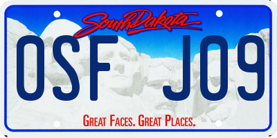 SD license plate 0SFJ09