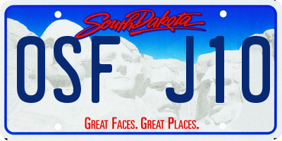 SD license plate 0SFJ10