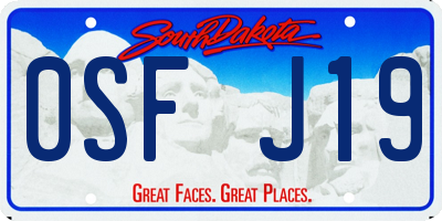 SD license plate 0SFJ19