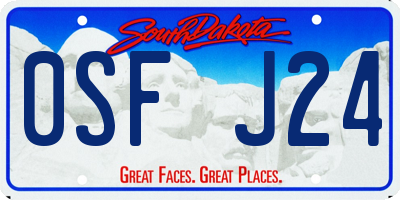 SD license plate 0SFJ24