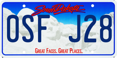 SD license plate 0SFJ28