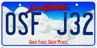 SD license plate 0SFJ32