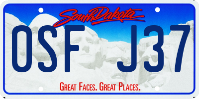 SD license plate 0SFJ37