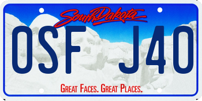 SD license plate 0SFJ40