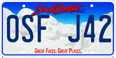 SD license plate 0SFJ42