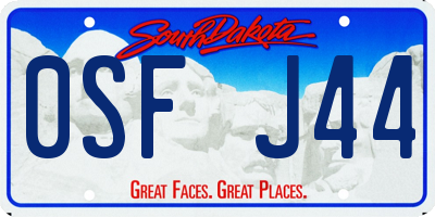 SD license plate 0SFJ44