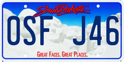 SD license plate 0SFJ46