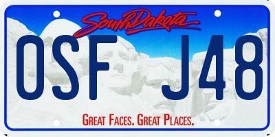 SD license plate 0SFJ48