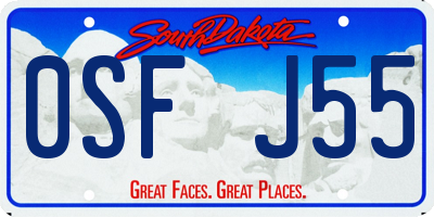 SD license plate 0SFJ55