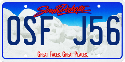 SD license plate 0SFJ56