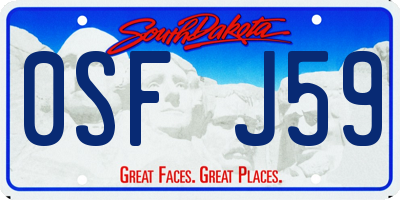 SD license plate 0SFJ59