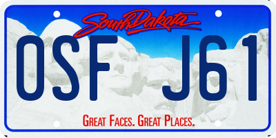 SD license plate 0SFJ61