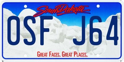SD license plate 0SFJ64