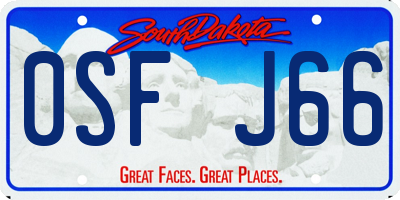 SD license plate 0SFJ66