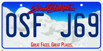 SD license plate 0SFJ69