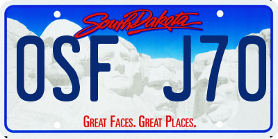 SD license plate 0SFJ70