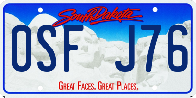 SD license plate 0SFJ76