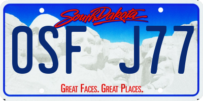 SD license plate 0SFJ77