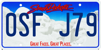 SD license plate 0SFJ79