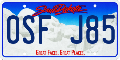 SD license plate 0SFJ85