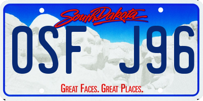 SD license plate 0SFJ96